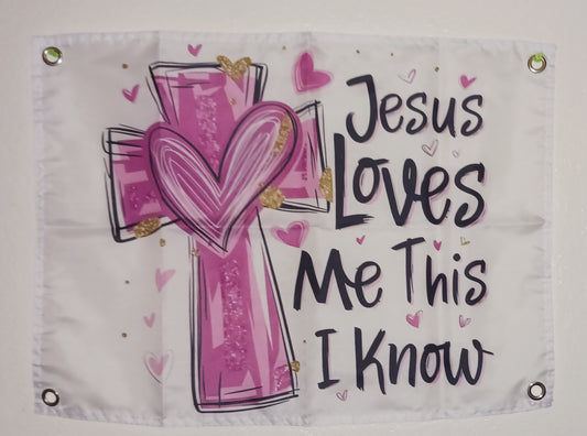 17x23 inches  BANNER  CROSS JESUS