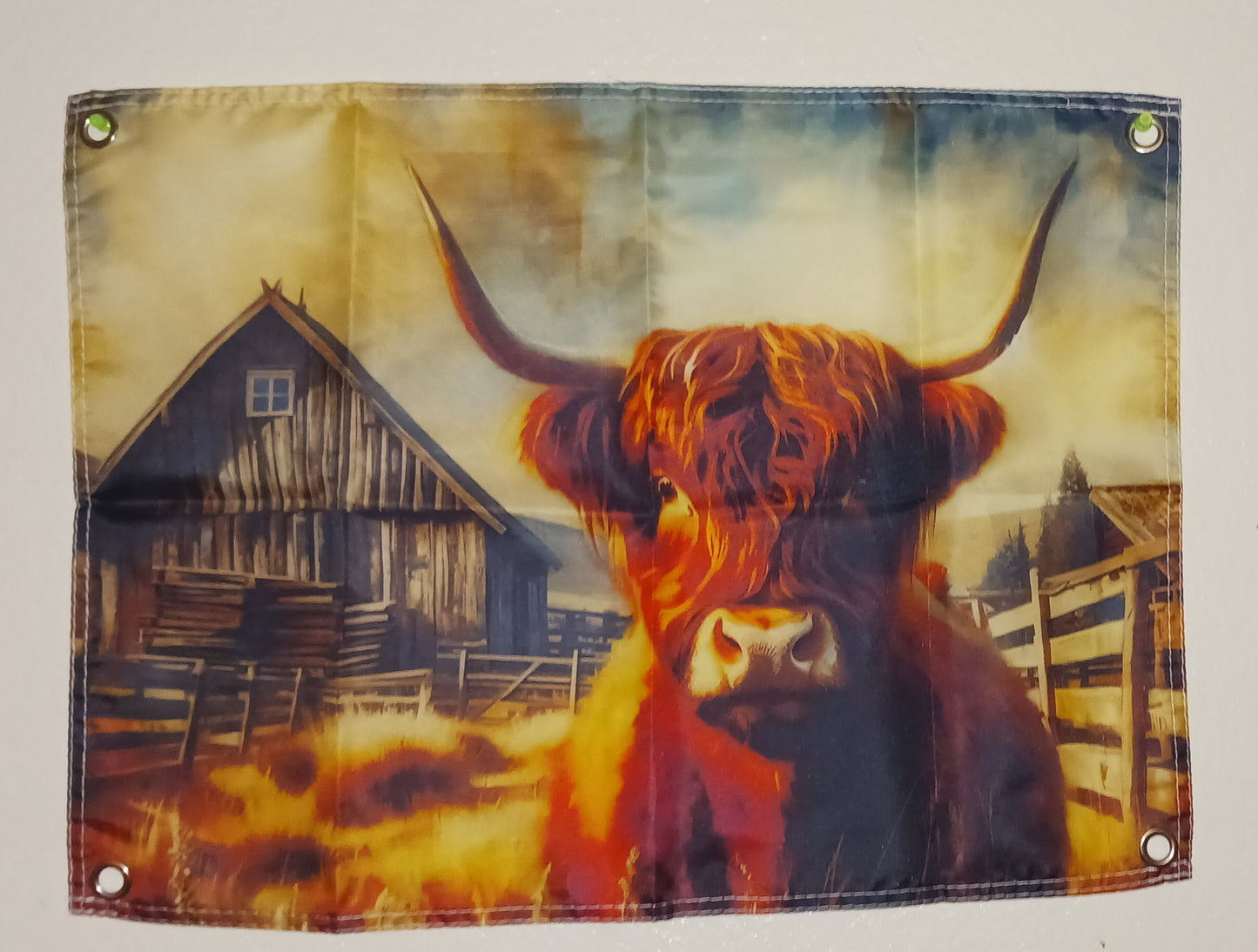 17x23 inches  BANNER HIGHLAND COW